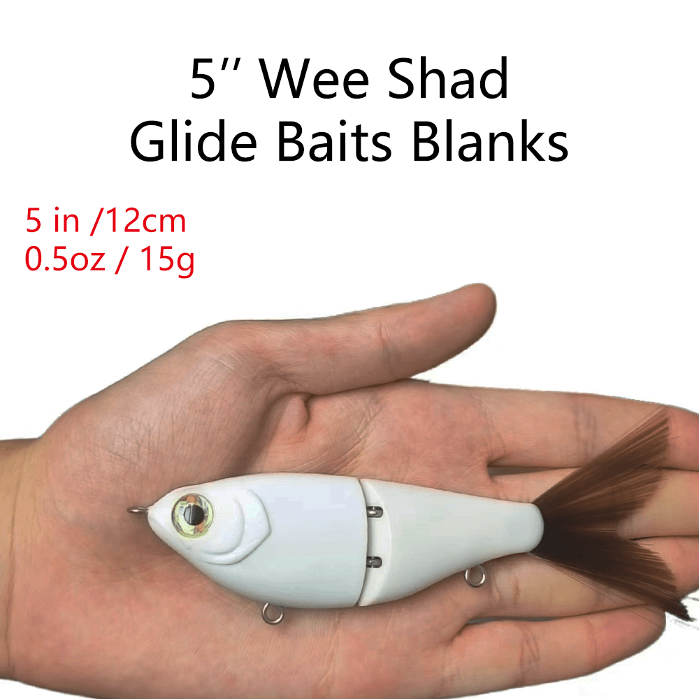 [10 PCS]5'' 2-section Wee Shad Glide Bait Blanks - Smooth Body BL-090