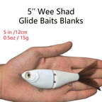 [10 PCS]5'' 2-section Wee Shad Glide Bait Blanks - Smooth Body BL-090