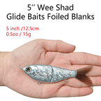 [10 PCS] [Foiled] 5'' Shad Glide Foiled Glide Bait Blanks - Rough Scale Body BL-091-A