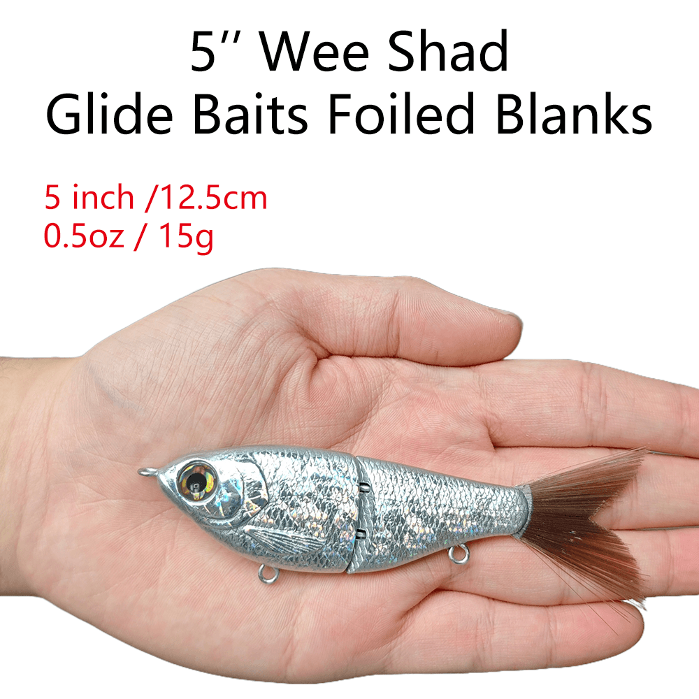 [10 PCS] [Foiled] 5'' Shad Glide Foiled Glide Bait Blanks - Rough Scale Body BL-091-A
