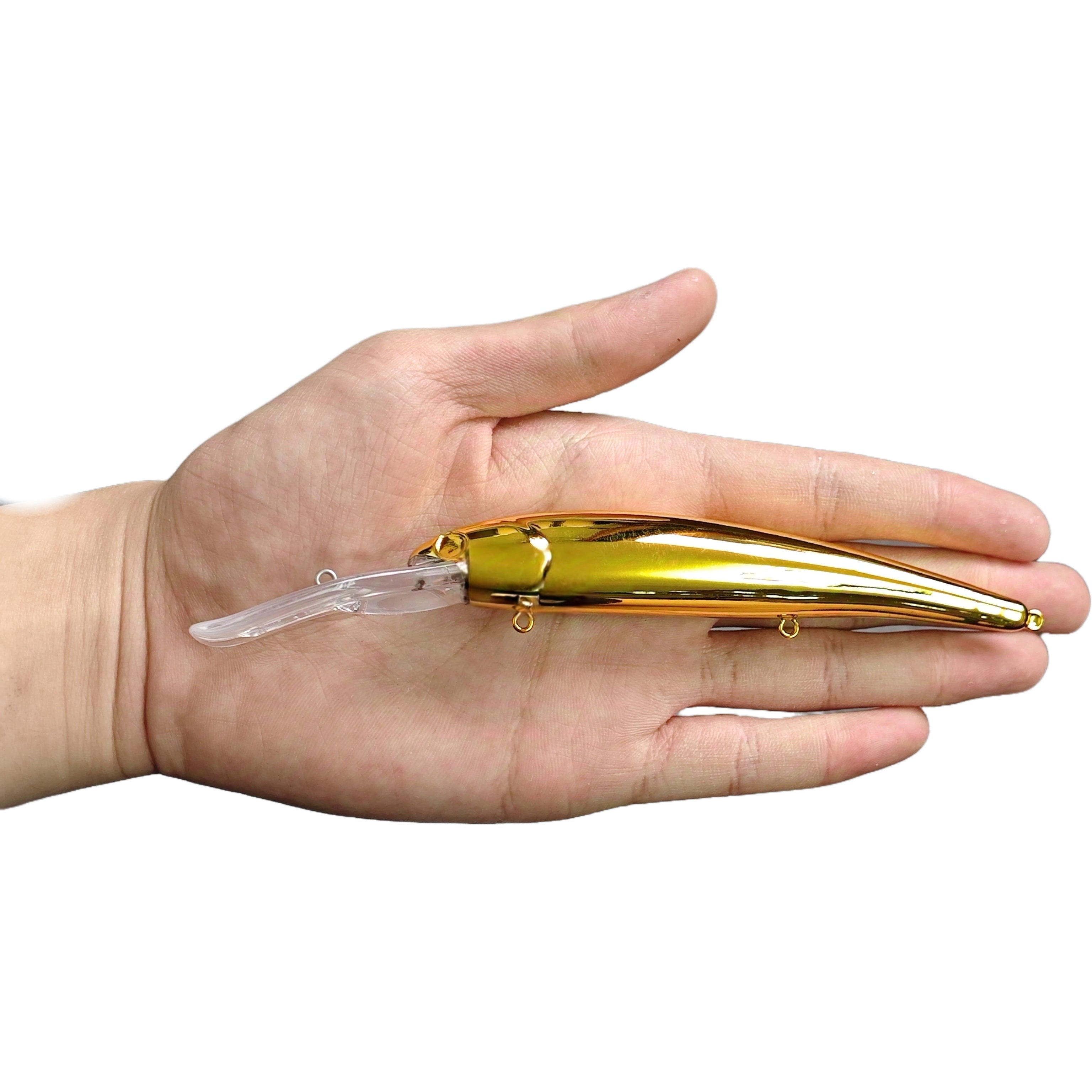 [10 PCS] [Gold Plated] Bandit Walleye Deep KO Unpainted Minnow Blanks BL-163-G