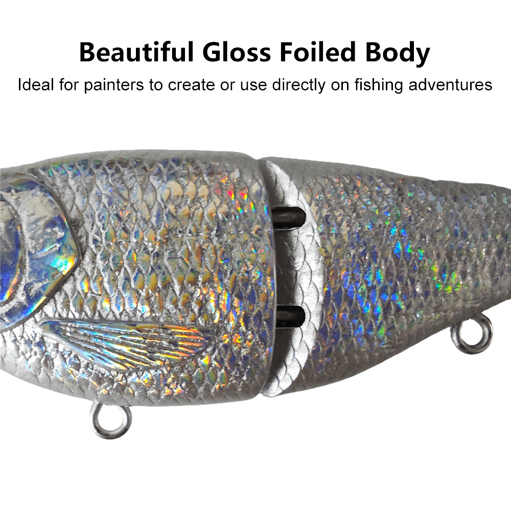 [10 PCS] [Foiled] 5'' Shad Glide Foiled Glide Bait Blanks - Rough Scale Body BL-091-A