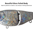 [10 PCS] [Foiled] 5'' Shad Glide Foiled Glide Bait Blanks - Rough Scale Body BL-091-A