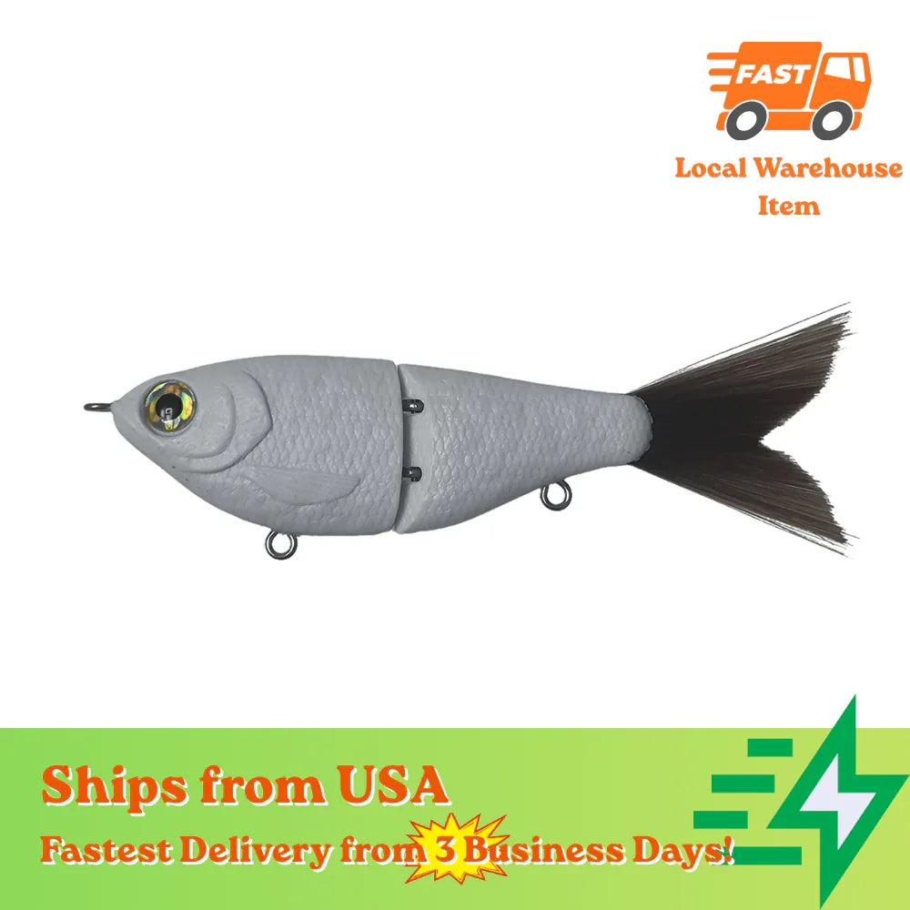[10PCS] 5'' 2-section Wee Shad Glide Bait Blanks - Rough Carved Scale Body BL-091