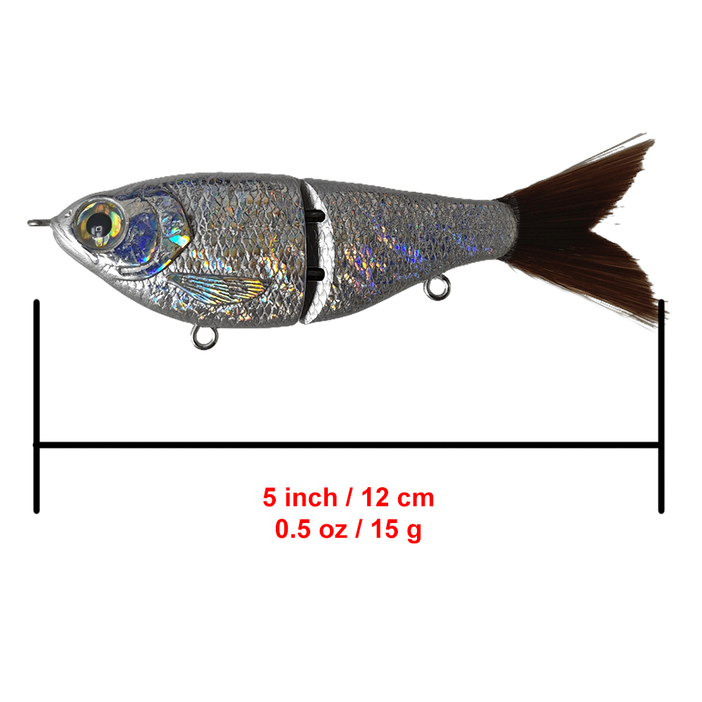 [10 PCS] [Foiled] 5'' Shad Glide Foiled Glide Bait Blanks - Rough Scale Body BL-091-A